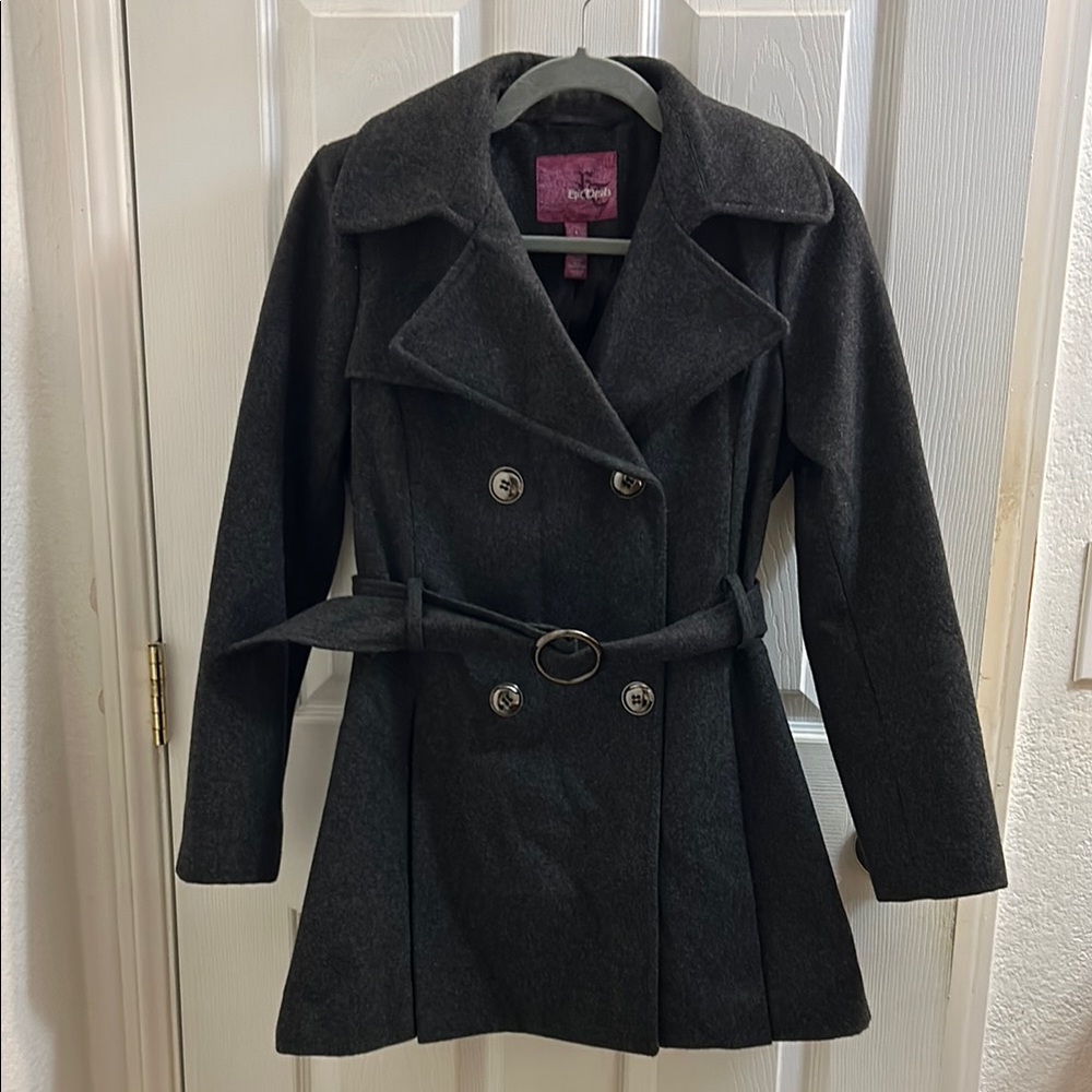 Dark Gray Double-Breasted Coat